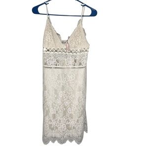 Victoria's Secret Lacey slip dress Y2K size L Chemise Dress in Cream NWT